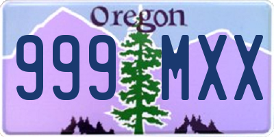 OR license plate 999MXX