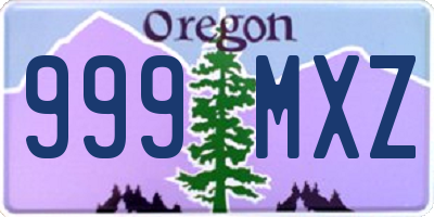 OR license plate 999MXZ