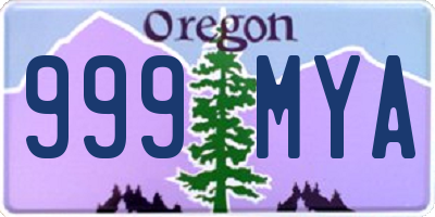 OR license plate 999MYA