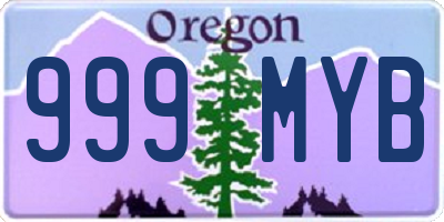 OR license plate 999MYB