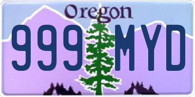 OR license plate 999MYD