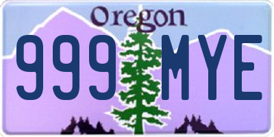 OR license plate 999MYE