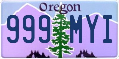 OR license plate 999MYI