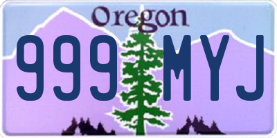 OR license plate 999MYJ