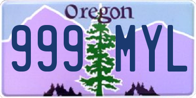 OR license plate 999MYL