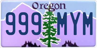 OR license plate 999MYM