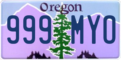 OR license plate 999MYO