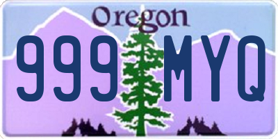 OR license plate 999MYQ