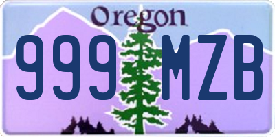 OR license plate 999MZB