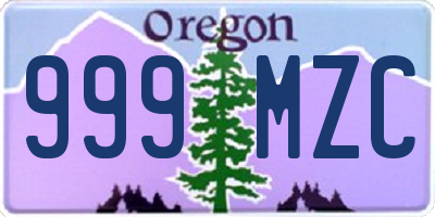 OR license plate 999MZC