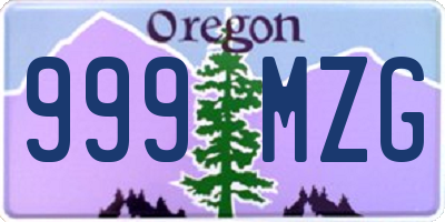 OR license plate 999MZG