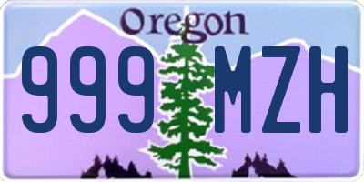 OR license plate 999MZH