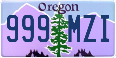 OR license plate 999MZI