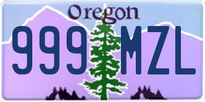 OR license plate 999MZL