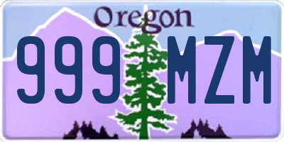 OR license plate 999MZM