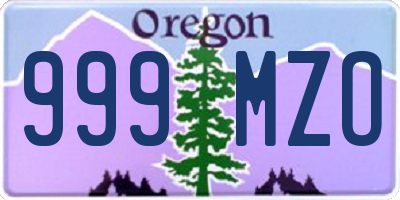 OR license plate 999MZO
