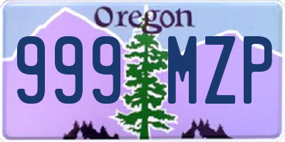 OR license plate 999MZP