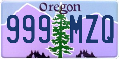 OR license plate 999MZQ