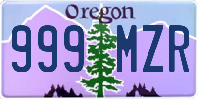 OR license plate 999MZR