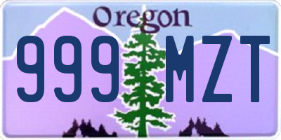 OR license plate 999MZT