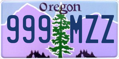 OR license plate 999MZZ