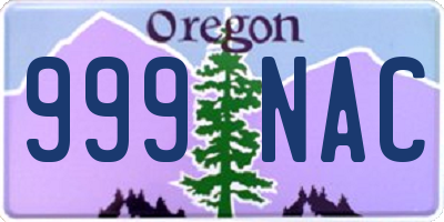 OR license plate 999NAC