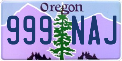 OR license plate 999NAJ