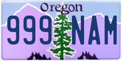 OR license plate 999NAM