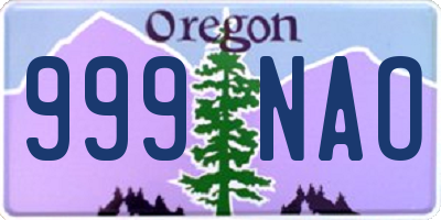 OR license plate 999NAO