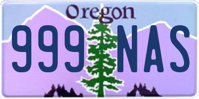 OR license plate 999NAS