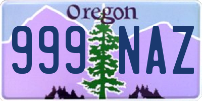 OR license plate 999NAZ