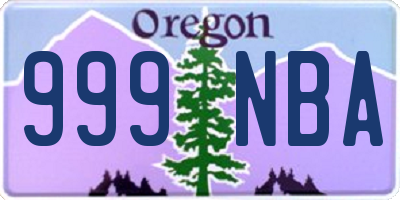 OR license plate 999NBA