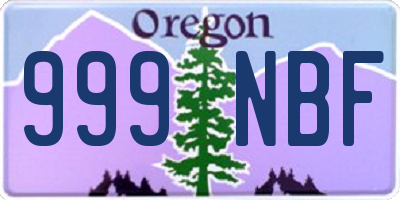 OR license plate 999NBF