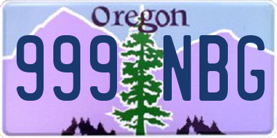 OR license plate 999NBG