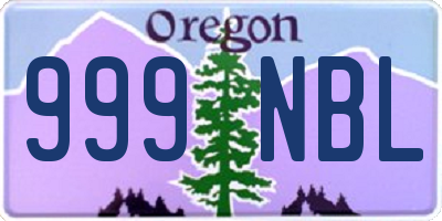 OR license plate 999NBL