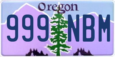 OR license plate 999NBM