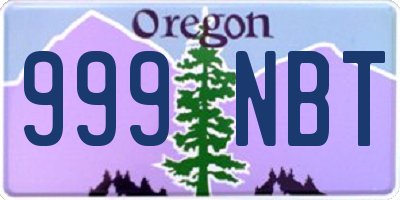 OR license plate 999NBT