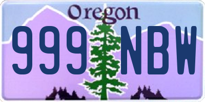 OR license plate 999NBW