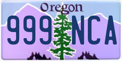 OR license plate 999NCA