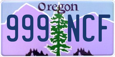 OR license plate 999NCF