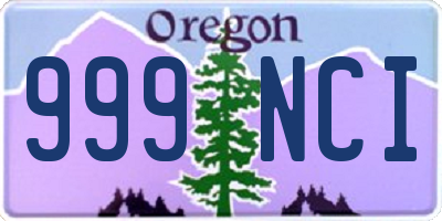 OR license plate 999NCI