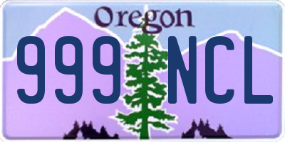 OR license plate 999NCL