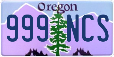 OR license plate 999NCS