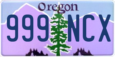 OR license plate 999NCX