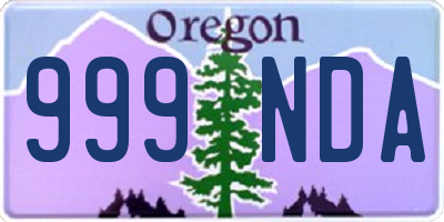 OR license plate 999NDA