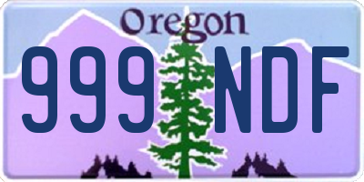 OR license plate 999NDF