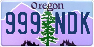 OR license plate 999NDK