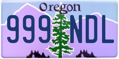 OR license plate 999NDL