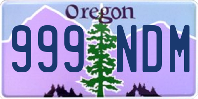 OR license plate 999NDM