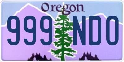 OR license plate 999NDO